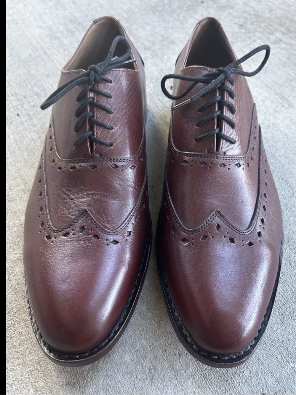Lethato Handcrafted Mens Wingtip Brogue Oxford Dress Shoes Oxblood US 11.5